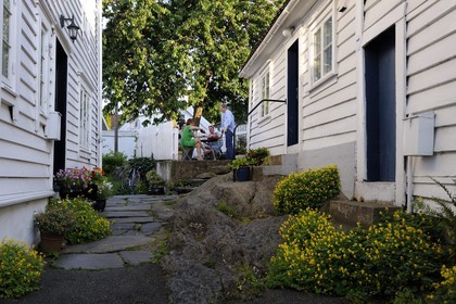 Norway, Rogaland County, Stavanger, wooden houses in the old town