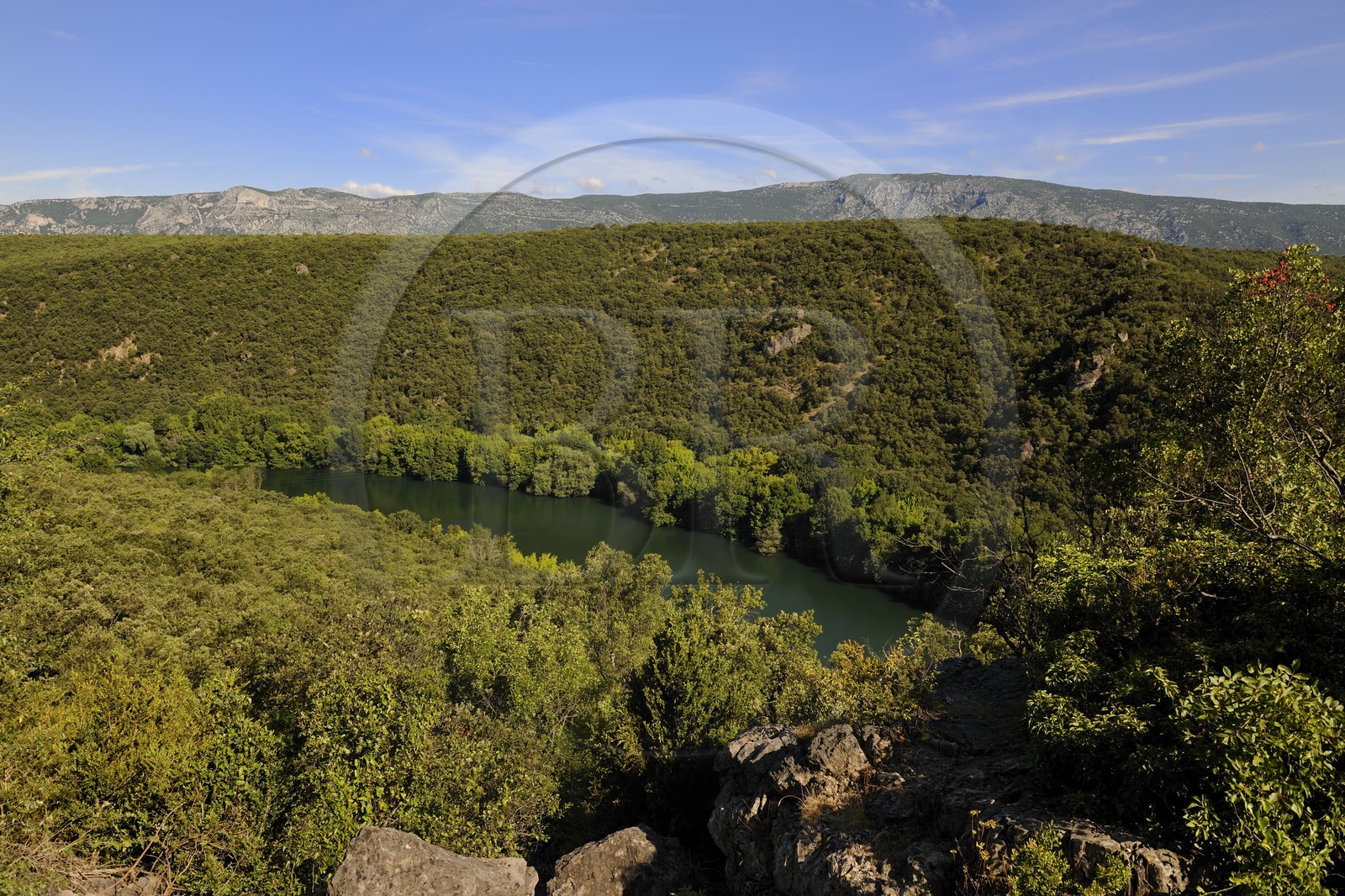 France, Hérault (34), les Gorges de l'Hérault entre Saint-Martin-de-Londres et Saint-Guilhem-le-Désert vers le Causse de la Selle