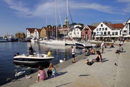 Norway, Rogaland County, Stavanger, the old harbour (Vagen)