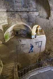 France, Côte-d'Or (21), Buffon, la Grande Forge de Buffon fondée par Georges-Louis Leclerc de Buffon en 1768, le haut fourneau dont l'accès se fait par un escalier majestueux qui permet aux invités de marque d'admirer la coulée du métal en fusion