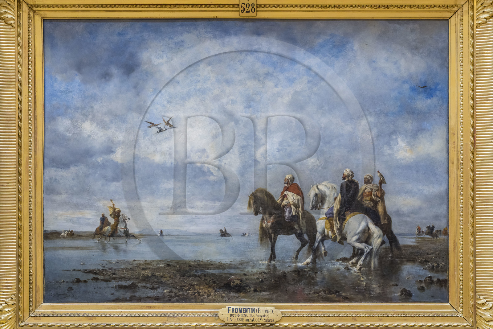 France, Oise (60), Chantilly, le chateau de Chantilly, le musée Condé, la galerie de Peinture, peinture orientaliste La Chasse au Faucon par Eugène Fromentin