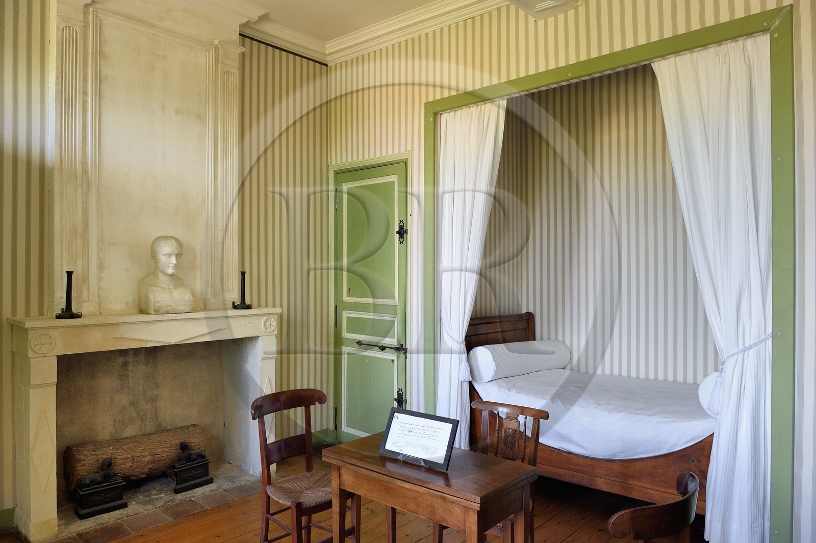 France, Charente-Maritime (17), Ile d'Aix, le bourg, le musée napoléonien, la chambre de Napoléon, il y passa ses dernières nuits en territoire français du 12 au 15 juillet 1815