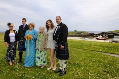 Royaume-Uni, Ecosse, Hébrides intérieures, Ile de Tiree, mariage traditionnel à Scarinish