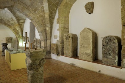 France, Aude, Narbonne, Palais des Archevêques, archaeological museum, roman tombstones
