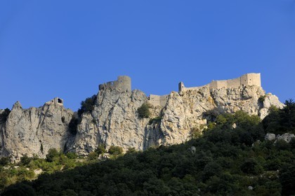 France, Aude, Peyrepertuse, the ruins of Cathar castle built in XIIth century