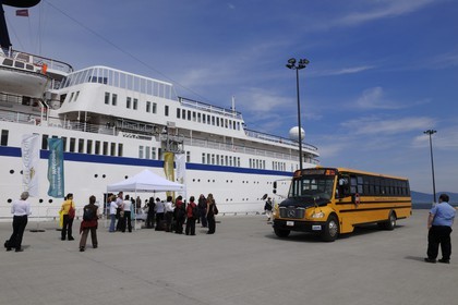Canada, province de Québec, Gaspésie, le bateau de croisière Princess Danaé au port de Gaspé