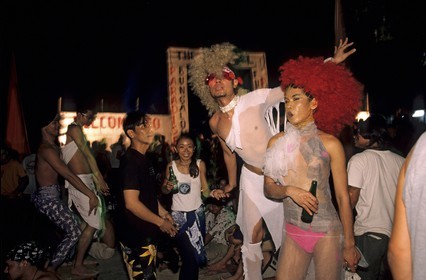 Thailand, Samui islands archipelago, Full Moon Party on Koh Pha-Ngan island, the party at night