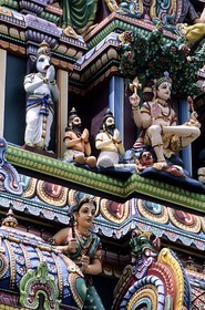France, Reunion island (French overseas department),  Saint André, detail of a Tamoul temple