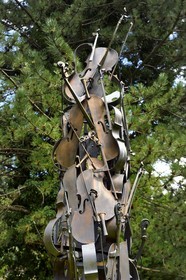 Switzerland, canton of Valais, Martigny, Pierre Gianadda Foundation, Arman, Contrepoint pour violoncelles, fonte et bronze, 1984