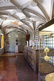 Portugal, région de Lisbonne, Sintra, le Palais national de Pena (Palacio Nacional da Pena) classé Patrimoine Mondial de l'UNESCO,, la sacristie de la chapelle