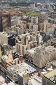 South Africa, Gauteng Province, Johannesburg, CBD (Central Business District), downtown view from the Carlton Center tower, Nelson Mandela Bridge in the background