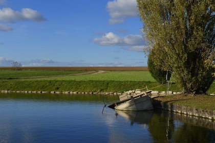 France, Seine-et-Marne (77), Fresnes-sur-Marne, le canal de l'Ourcq