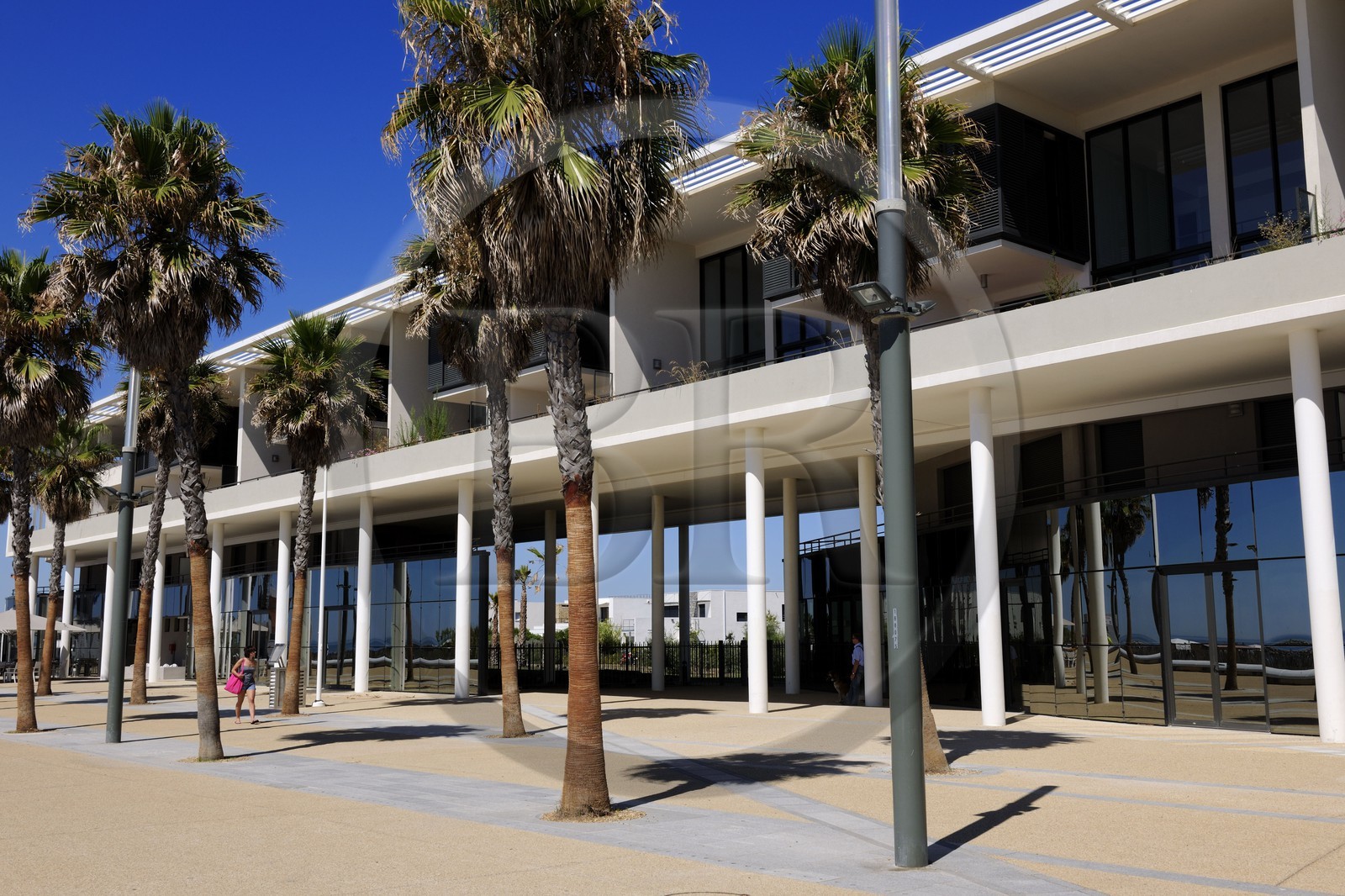 France, Hérault (34), Sète, immeuble de la promenade de Villeroy