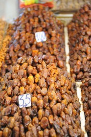 Morocco, Meknes Tafilalet Region, Meknes, Imperial City, medina listed as World Heritage by UNESCO, El Hedime covered market, stalls with dried fruits