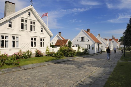 Norway, Rogaland County, Stavanger, wooden houses in the old town