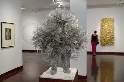 South Africa, Gauteng Province, Johannesburg, the Standard Bank Gallery, In the Weave, an exhibition of works by Walter Oltmann, one of South Africa’s best known artists, Caterpillar Suit (aluminium wire) 2013
