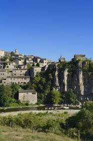 France, Ardeche, the Balazuc, labelled Les Plus Beaux Villages de France (The Most Beautiful Villages of France), overlooking the Ardeche river