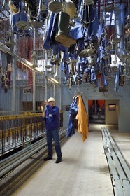 France, Moselle, Petite Rosselle, carreau Wendel museum, miner's building, the cloakroom