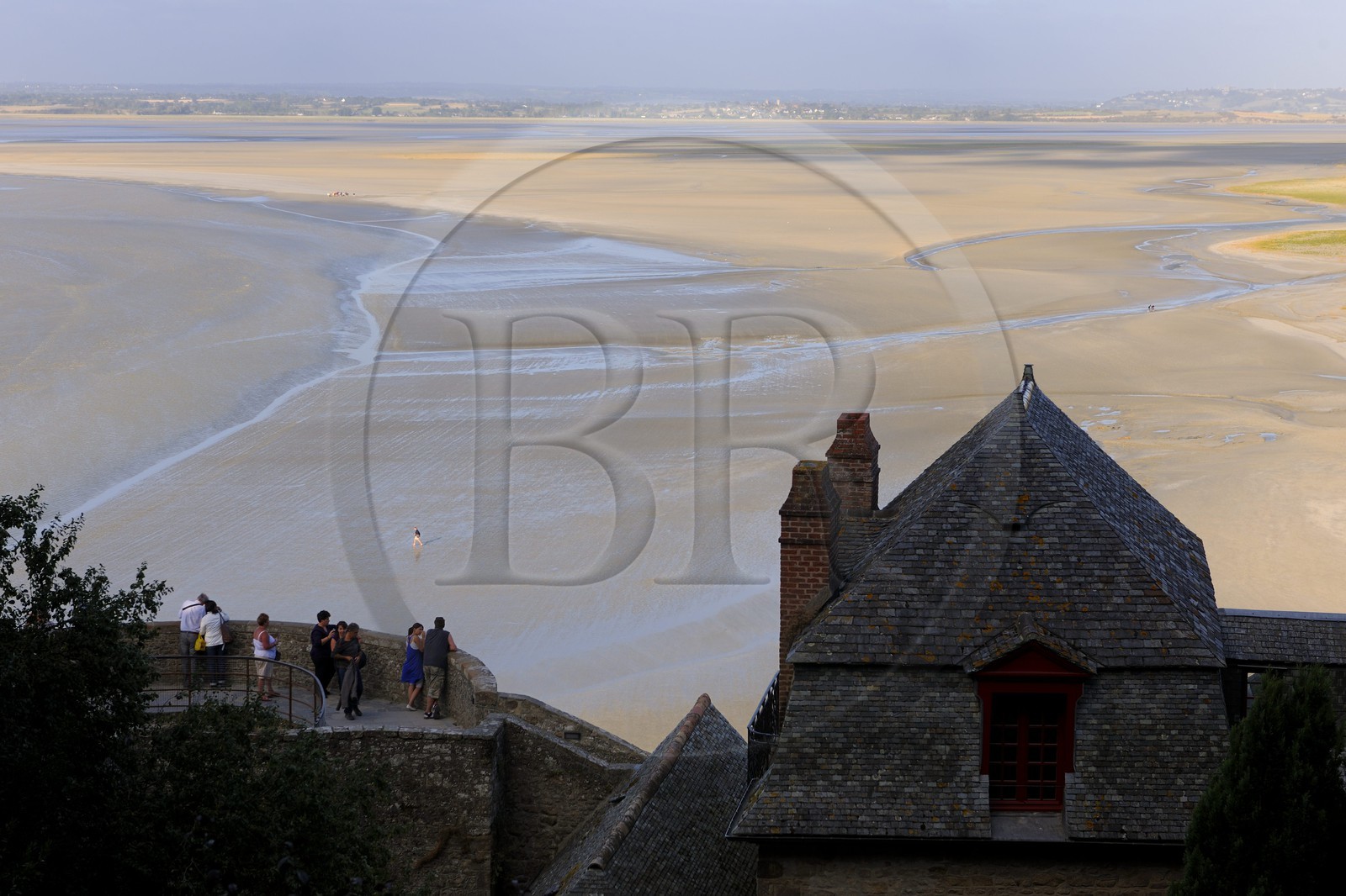 France, Manche (50), Mont-Saint-Michel, classé Patrimoine Mondial de l'UNESCO, la baie vers Avranche