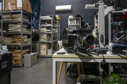 France, Cote d'Or, Beaune, Claude Lelouch Cinema Workshop, this place welcomes since 2016 twelve apprentice directors selected through competitions every year, camera used for the film Itinéraire d'un enfant gaté - Itinerary of a Spoiled Child (1988)