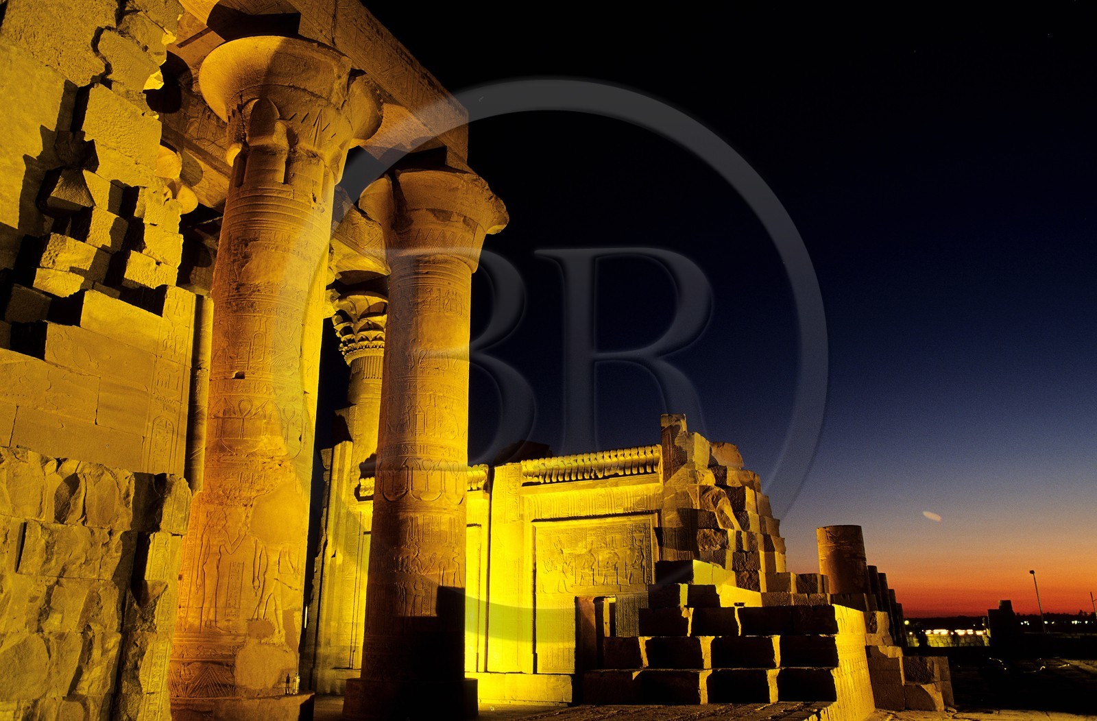 Egypte, Kom Ombo, temple commencé par Ptolémée VI et terminé au 3ème siècle