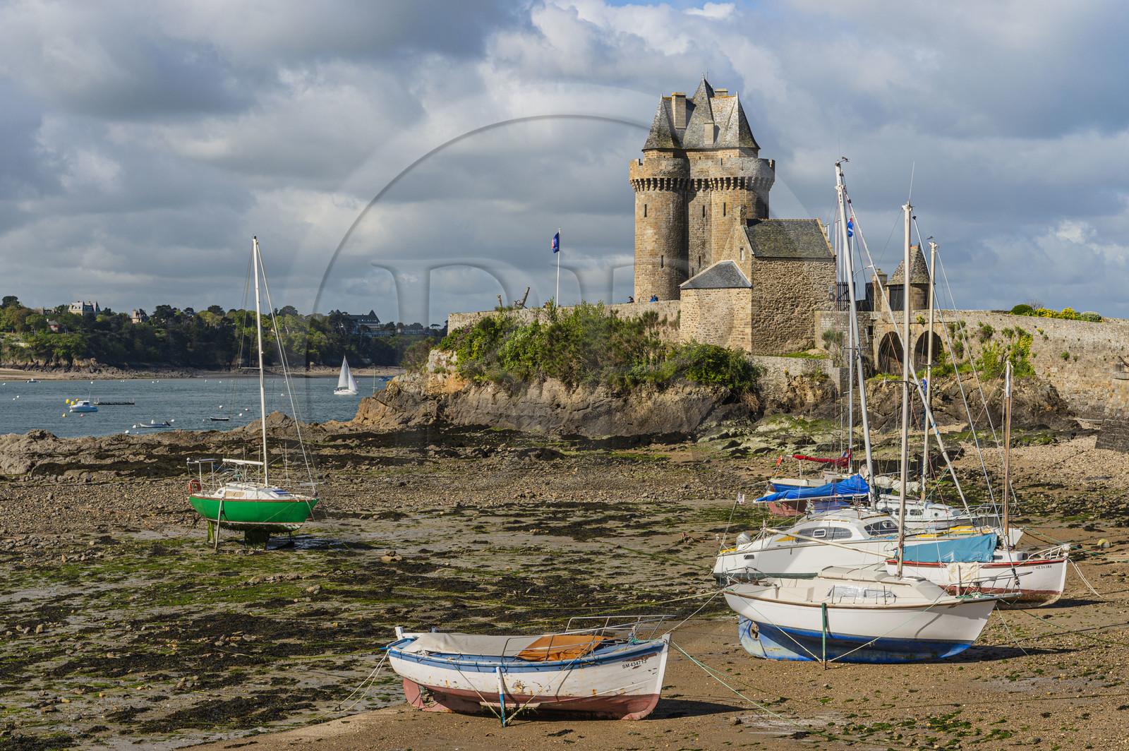 France, Ille-et-Vilaine (35), Côte d'Emeraude, Saint-Malo, quartier Saint-Servan, le port et la Tour Solidor construite en 1382, musée international du Long-Cours Cap-Hornier