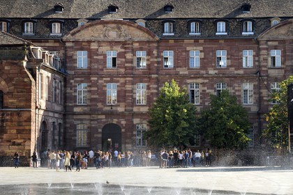 France, Bas Rhin, Strasbourg, listed as World Heritage by UNESCO, place du Chateau, the Fustel-de-Coulanges school next to the Notre Dame Cathedral
