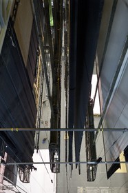 France, Paris, Garnier Opera, the scene seen from the fly system or theatrical rigging system