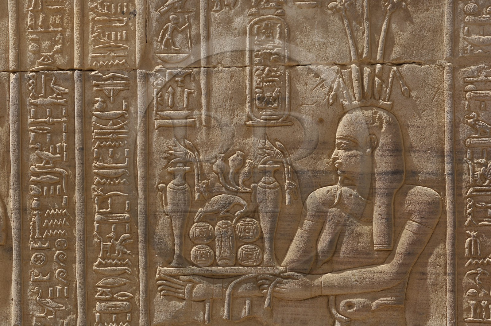 Egypte, temple de Kom Ombo, bas-relief