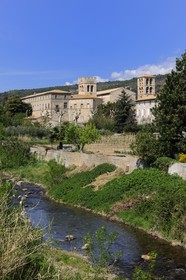 France, Aude, village of Caunes-Minervois, Benedictine abbey founded in 780