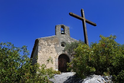 France, Var, Provence Verte, Bras, Chapel of Our Lady of Bethlehem (Romanesque chapel of the Hospital of St. John of Jerusalem) is the only remnant of the old Templar Commandery of Bras