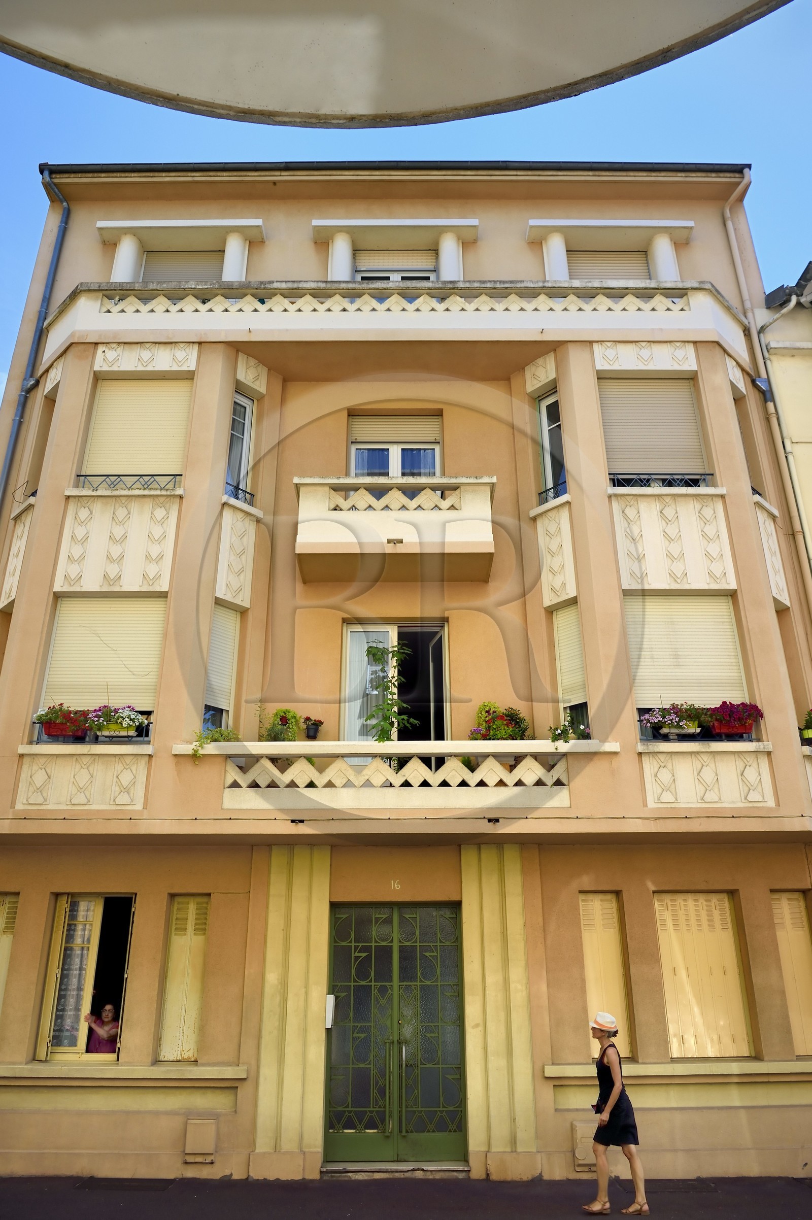 France, Allier (03), Vichy, immeuble de l'architecte Mazon de style Art Déco au 16 dans la rue Nicolas Larbaud