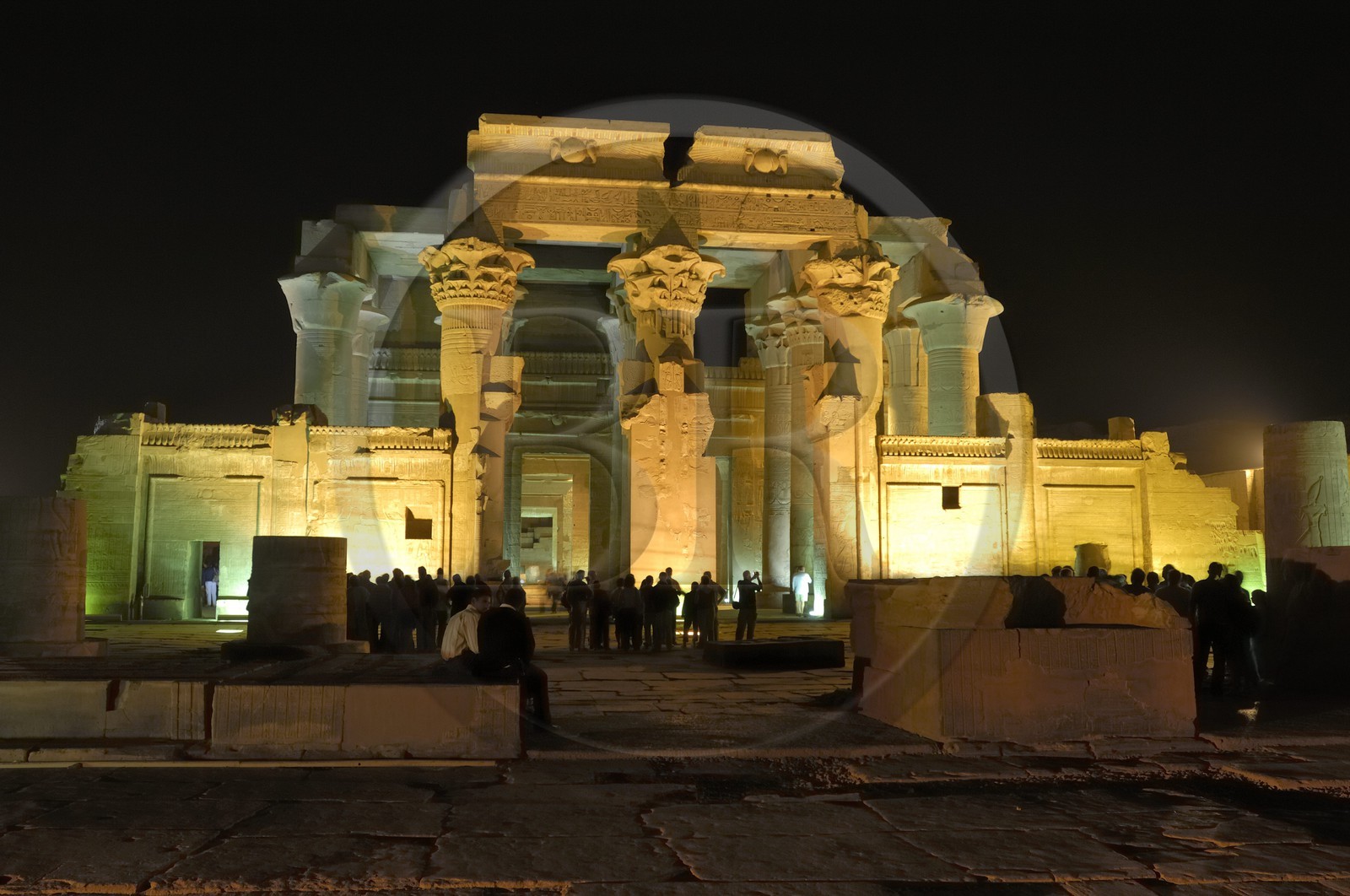 Egypte, Haute Egypte, vallée du Nil, temple de Kom Ombo dédié au dieu Sobek à tête de crocodile