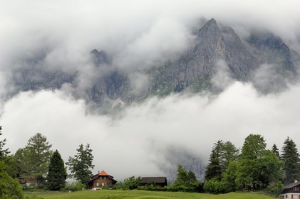 Switzerland, Canton of Bern, Bernese Oberland, Grindelwald, Wetterhorn mountain (3701 m)