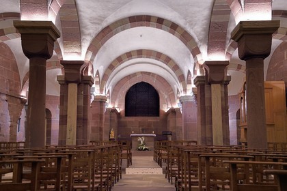 France, Bas Rhin, Strasbourg, old town listed as World Heritage by UNESCO, Notre Dame Cathedral, the Romanesque crypt of the 11th century