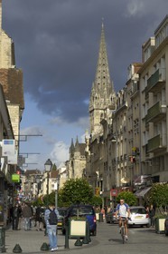 France, Calvados, Caen, St. Peter's street and St. Peter's Church