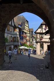 France, Haut Rhin, Riquewihr, labelled Les Plus Beaux Villages de France (The Most Beautiful Villages of France), the Dolder gate
