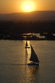 Egypt, Upper Egypt, Nile Valley, Luxor, felucca on the Nile