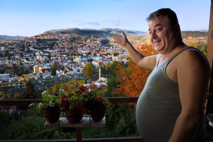 Bosnia and Herzegovina, Sarajevo, Nedim Ustalic never tired of the view of the old town from his terrace