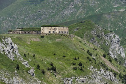 France, Alpes-Maritimes, the Central Fort at the Col (pass) de Tende (1871m), fortifications built by the Italians in 1881