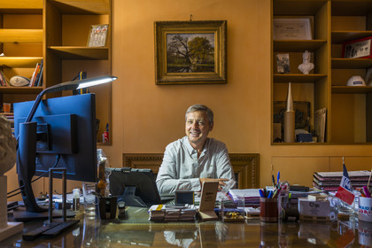 France, Yonne, Auxerre, City Mayor Crescent Marault in his office
