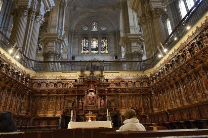 Espagne, Andalousie, Malaga, la cathédrale, Catedral Basílica de la Encarnacion stalles de la cloture du choeur