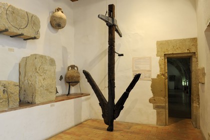France, Aude, Narbonne, Palais des Archevêques, archaeological museum, roman anchor from Port-la-Nautique