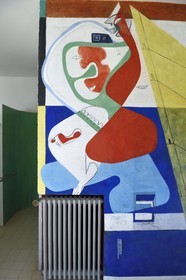 France, Alpes Maritimes (06), Roquebrune-Cap-Martin, Cap Martin, sentier du Buse, Villa E1027 conçue par l'architecte et designer Eileen Gray pour l'architecte Jean Badovici, peinture murale de Le Corbusier (Demande d'autorisation nécessaire avant publication)