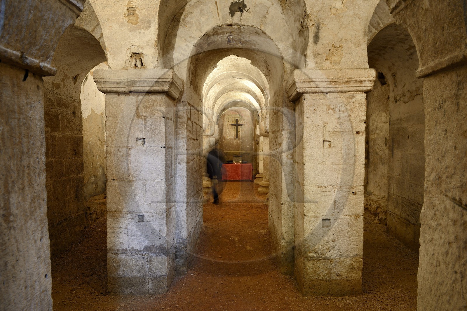 France, Meuse (55), Verdun, la crypte du XIème siècle de l'ancienne abbaye bénédictine Saint-Maur