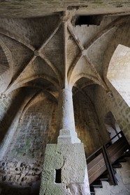 France, Aude, Cathar castle of Queribus, the gothic room