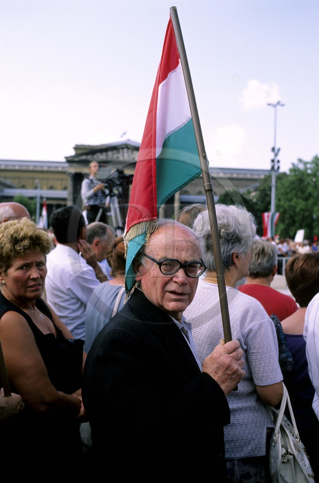 Hongrie, Budapest (Pest), manifestations sur la place des héros pour la fête nationale du 20 août