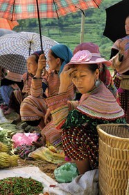 Vietnam, Lao Cai province, Bac Ha district, Can Cau market, women from the Flower Hmong minority