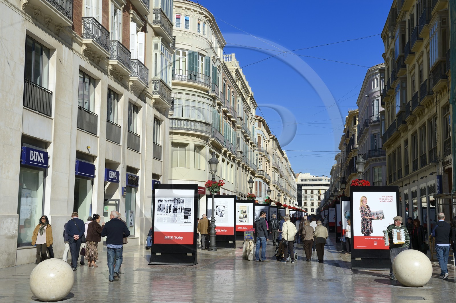 Espagne, Andalousie, Malaga, l'artère principale calle Marquès de Larios