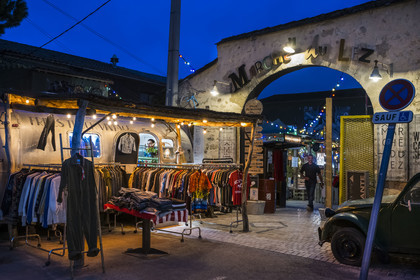 France, Herault, Montpellier, Marché du Lez bringing together shops, flea markets, farmers' markets, restaurants, foodtrucks, startups, entertainment and events, exhibitions